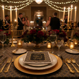 Custom Art Deco Embroidered-Style Wedding Napkins Servet