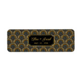 Custom Art Deco Wedding Cigar Wrap with Names Etiket (Voorkant)