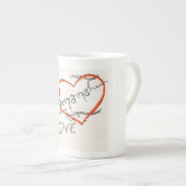 custom art design calligraphy porselein kop (Voorkant rechts)