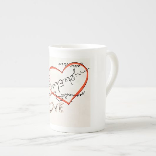 custom art design calligraphy porselein kop (Voorkant rechts)