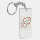 custom art design calligraphy sleutelhanger (Voorkant Links)