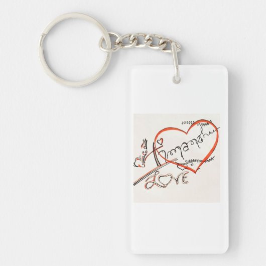 custom art design calligraphy sleutelhanger (Voorkant)