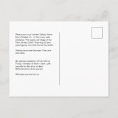 Custom Art Exhibit Invitation Briefkaart (Achterkant)
