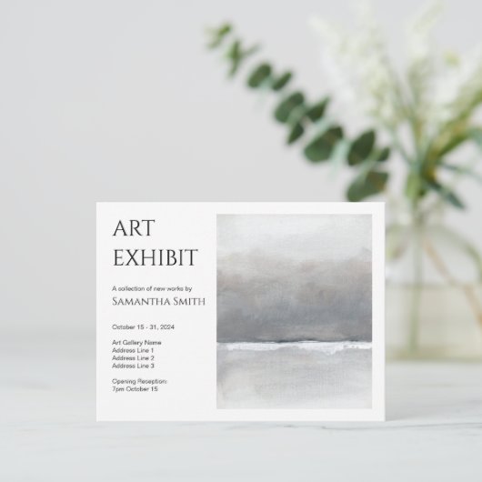 Custom Art Exhibit Invitation Briefkaart (Staand voorkant)