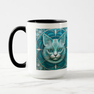 Custom Art Nouveau kat Stijlvolle Cat Lady Mok