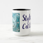 Custom Art Nouveau kat Stijlvolle Cat Lady Mok (Midden)