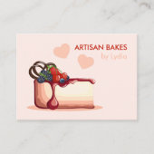 Custom Artisan Bakery Business Card with Cake Visitekaartje (Voorkant)