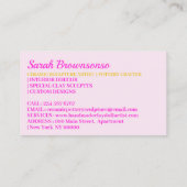 Custom Artist Pink painting Canvas Visitekaartje (Achterkant)