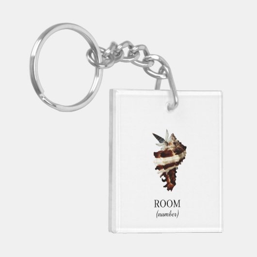Custom Artistic Coastal Hotel kamernummer Sleutelhanger (Voorkant Links)