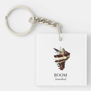 Custom Artistic Coastal Hotel kamernummer Sleutelhanger