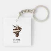 Custom Artistic Coastal Hotel kamernummer Sleutelhanger (Achterkant)