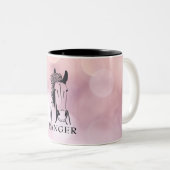 Custom Artistic Horse op Roze Mok (Voorkant rechts)