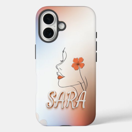Custom Artistic Phone Case Design met 'Sara (Achterkant)