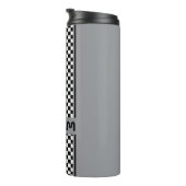 Custom Ash And Black Race Sport Stripe Thermosbeker (Geroteerd rechts)