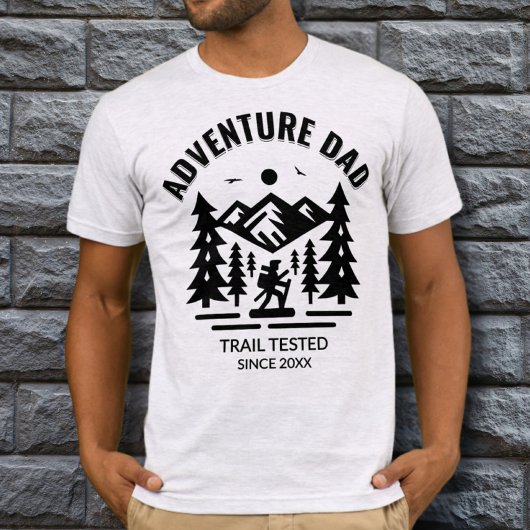 Custom Ash Grey Adventure Dad Trail Getest T-shirt