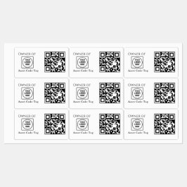 Custom Asset QR | Company Property Business Logo Labels