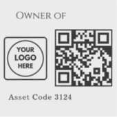 Custom Asset QR | Company Property Business Logo Sticker (Voorkant)