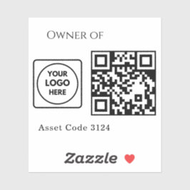 Custom Asset QR | Company Property Business Logo Sticker