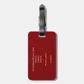 custom athlete monogram maroon black soccer balls bagagelabel (Achterkant verticaal)