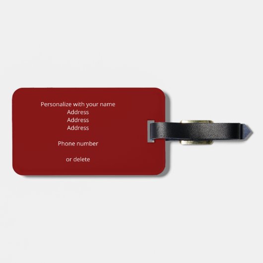 custom athlete monogram maroon black soccer balls bagagelabel (Achterkant horizontaal)