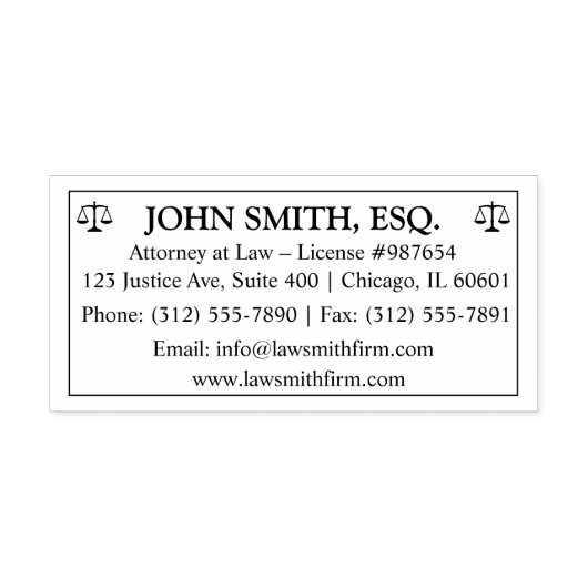Custom Attorney Office Self-Inking Stamp Zelfinktende Stempel (Design)