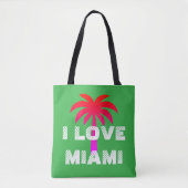 Custom attractive vibrant I love Miami Green Tote Bag (Voorkant)