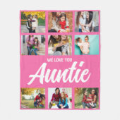 Custom Aunt Photo Throw Gift with Kids Names Fleece Deken (Voorkant)
