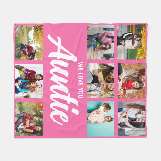 Custom Aunt Photo Throw Gift with Kids Names Fleece Deken (Voorkant (Horizontaal))
