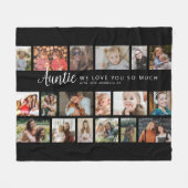 Custom Auntie 18 Photo Collage Fleece Deken (Voorkant (Horizontaal))
