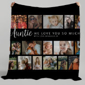 Custom Auntie 18 Photo Collage Fleece Deken