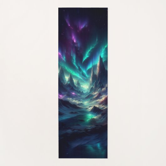 Custom Aurora Fantasy Yoga Mat – Mystical Mountain (Voorkant)
