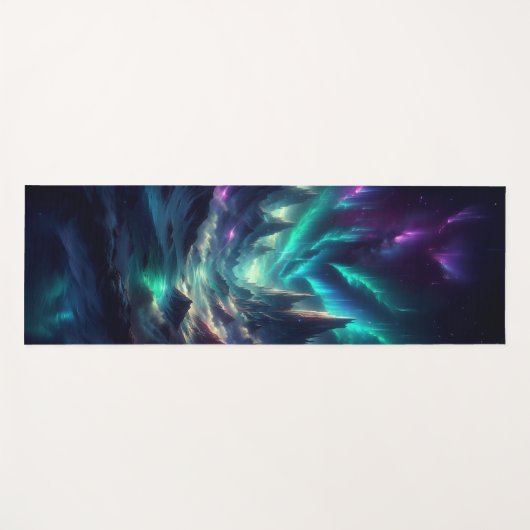 Custom Aurora Fantasy Yoga Mat – Mystical Mountain (Voorkant (horizontaal))