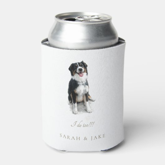 Custom Australian Shepherd Wedding Napkins Blikjeskoeler (Blikje Voorkant)