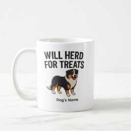 Custom Australian Shepherd “Will Herd for Treats”  Koffiemok