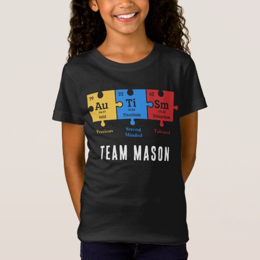 Custom Autism Awareness Campaign Matching Team T-shirt (Voorkant)