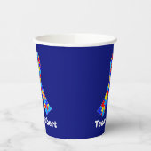Custom Autism Awareness Ribbon Blue Party Papieren Bekers (Links)