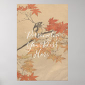CUSTOM Autumn Bird & Fall Leaves Print by Imao (Voorkant)