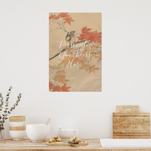 CUSTOM Autumn Bird & Fall Leaves Print by Imao (Keuken)