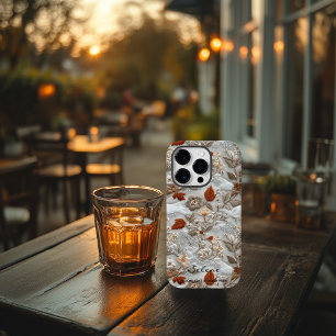 Custom Autumn Geborduurde Bloemen met Quote iPhone 14 Plus Hoesje