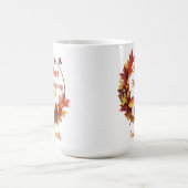 Custom Autumn Leave Happy Thanksgiving Koffiemok (Center)
