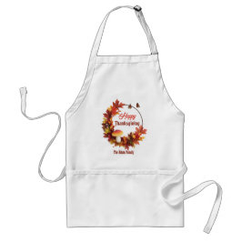Custom Autumn Leave Happy Thanksgiving Schort