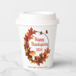 Custom Autumn Leaves Happy Thanksgiving Papieren Bekers