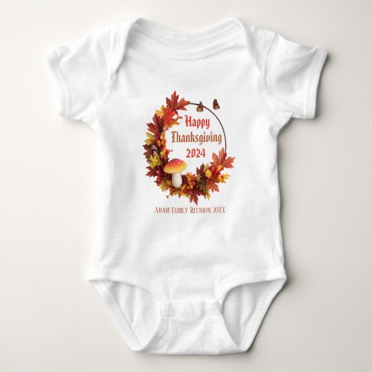 Custom Autumn Leaves Happy Thanksgiving Romper (Voorkant)