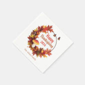 Custom Autumn Leaves Happy Thanksgiving Servet (Hoek)