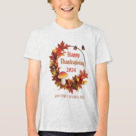 Custom Autumn Leaves Happy Thanksgiving Tri-Blend Shirt