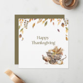 Custom Autumn Leaves Harvest Happy Thanksgiving Notitiekaartje (Voorkant / Achterkant in situ)