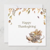 Custom Autumn Leaves Harvest Happy Thanksgiving Notitiekaartje (Voorkant)