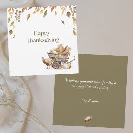 Custom Autumn Leaves Harvest Happy Thanksgiving Notitiekaartje