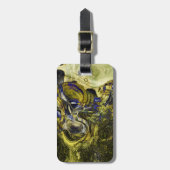 Custom Avignon Olijfgroen Abstract Bagagelabel (Voorkant verticaal)