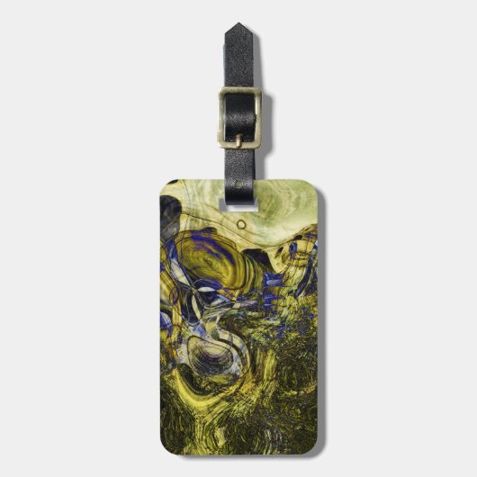 Custom Avignon Olijfgroen Abstract Bagagelabel (Voorkant verticaal)